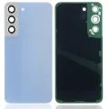 Back Cover Glass With Camera Lens For Samsung Galaxy S22 5G (No Logo) (Aftermarket Plus) (Sky Blue)