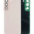 Back Cover Glass With Camera Lens For Samsung Galaxy S22 5G (No Logo) (Aftermarket Plus) (Pink Gold)