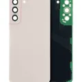 Back Cover Glass With Camera Lens For Samsung Galaxy S22 Plus 5G (No Logo) (Aftermarket Plus) (Pink Gold)