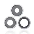 Back Camera Lens With Bracket & Bezel For iPhone 13 Pro / 13 Pro Max (Real Sapphire) (Premium) (Silver)