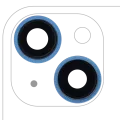 Back Camera Lens With Bracket & Bezel For iPhone 13 / 13 Mini (2 Piece Set) (Real Sapphire) (Premium) (Blue)