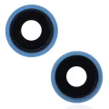 Back Camera Lens With Bracket & Bezel For iPhone 13 / 13 Mini (2 Piece Set) (Real Sapphire) (Premium) (Blue)