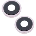 Back Camera Lens With Bracket & Bezel For iPhone 13 / 13 Mini (2 Piece Set) (Real Sapphire) (Premium) (Pink)