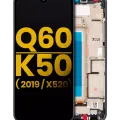 LCD Assembly With Frame For LG Q60 (Single Card Version) / K50 (2019 / X520) (Refurbished) (Aurora Black)
