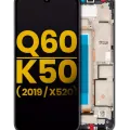 LCD Assembly With Frame For LG Q60 (Single Card Version) / K50 (2019 / X520) (Refurbished) (Silver)