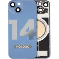 Back Glass w/ MagSafe Magnet For iPhone 14 (Aftermarket) (Blue) (No Logo)