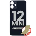 Back Glass With 3M Adhesive For iPhone 12 Mini (No Logo) (Large Camera Hole) (Black)