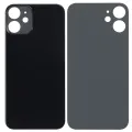 Back Glass With 3M Adhesive For iPhone 12 Mini (No Logo) (Large Camera Hole) (Black)