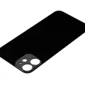 Back Glass With 3M Adhesive For iPhone 12 Mini (No Logo) (Large Camera Hole) (Black)