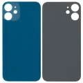 Back Glass With 3M Adhesive For iPhone 12 Mini (No Logo / Large Camera Hole) (Blue)