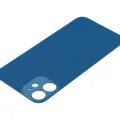 Back Glass With 3M Adhesive For iPhone 12 Mini (No Logo / Large Camera Hole) (Blue)