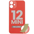 Back Glass With 3M Adhesive For iPhone 12 Mini (No Logo / Large Camera Hole) (Red)
