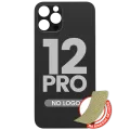 Back Glass With 3M Adhesive For iPhone 12 Pro (No Logo) (Large Camera Hole) (Graphite)