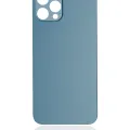 Back Glass With 3M Adhesive For iPhone 12 Pro (No Logo / Large Camera Hole) (Pacific Blue)