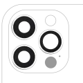 Back Camera Lens With Bracket & Bezel For iPhone 12 Pro (3 Piece Set) (Aftermarket Plus) (Silver)