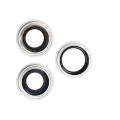 Back Camera Lens With Bracket & Bezel For iPhone 12 Pro (3 Piece Set) (Aftermarket Plus) (Silver)