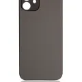 Back Glass With 3M Adhesive For iPhone 12 (No Logo / Large Camera Hole) (Black)