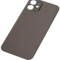 Back Glass With 3M Adhesive For iPhone 12 (No Logo / Large Camera Hole) (Black)