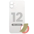 Back Glass With 3M Adhesive For iPhone 12 (No Logo) (Large Camera Hole) (White)