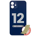Back Glass With 3M Adhesive For iPhone 12 (No Logo / Large Camera Hole) (Blue)