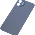 Back Glass With 3M Adhesive For iPhone 12 (No Logo / Large Camera Hole) (Blue)
