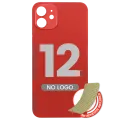 Back Glass With 3M Adhesive For iPhone 12 (No Logo / Large Camera Hole) (Red)