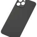 Back Glass With 3M Adhesive For iPhone 12 Pro Max (No Logo / Large Camera Hole) (Graphite)