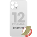 Back Glass With 3M Adhesive For iPhone 12 Pro Max (No Logo / Large Camera Hole) (Silver)
