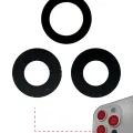 Back Camera Lens (Glass Only) With Adhesive For iPhone 12 Pro Max (3 Piece Set) (Aftermarket Plus)