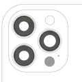 Back Camera Lens With Bracket & Bezel For iPhone 12 Pro Max (3 Piece Set) (Aftermarket Plus) (Silver)