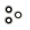 Back Camera Lens With Bracket & Bezel For iPhone 12 Pro Max (3 Piece Set) (Aftermarket Plus) (Silver)