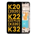 LCD Assembly With Frame For LG K20 (2020) / K22 / K22 Plus (K220) / K32 (Refurbished) (Black)