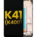 LCD Assembly With Frame For LG K41 (K400) (Refurbished) (Black)