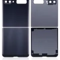 Top & Bottom Back Cover Glass With Camera Lens For Samsung Galaxy Z Flip 4G (F700) / Z Flip 5G (F707) (Aftermarket Plus) (Mirror Black)