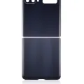 Top & Bottom Back Cover Glass With Camera Lens For Samsung Galaxy Z Flip 4G (F700) / Z Flip 5G (F707) (Aftermarket Plus) (Mirror Black)