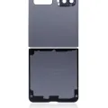 Top & Bottom Back Cover Glass With Camera Lens For Samsung Galaxy Z Flip 4G (F700) / Z Flip 5G (F707) (Aftermarket Plus) (Mirror Black)