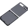 Top & Bottom Back Cover Glass With Camera Lens For Samsung Galaxy Z Flip 4G (F700) / Z Flip 5G (F707) (Aftermarket Plus) (Mirror Black)