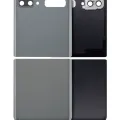 Top & Bottom Back Cover Glass With Camera Lens For Samsung Galaxy Z Flip 4G (F700) / Z Flip 5G (F707) (Aftermarket Plus) (Mystic Gray)