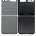 Top & Bottom Back Cover Glass With Camera Lens For Samsung Galaxy Z Flip 4G (F700) / Z Flip 5G (F707) (Aftermarket Plus) (Mystic Gray)