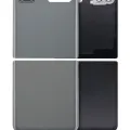 Top & Bottom Back Cover Glass With Camera Lens For Samsung Galaxy Z Flip 4G (F700) / Z Flip 5G (F707) (Aftermarket Plus) (Mystic Gray)