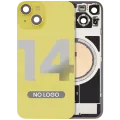 Back Glass w/ MagSafe Magnet For iPhone 14 (Aftermarket) (Yellow) (No Logo)
