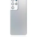 Back Cover Glass With Camera Lens For Samsung Galaxy S21 Ultra (No Logo) (Aftermarket Plus) (Phantom Silver)