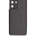 Back Cover Glass With Camera Lens For Samsung Galaxy S21 Ultra (No Logo) (Aftermarket Plus) (Phantom Black)