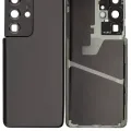 Back Cover Glass With Camera Lens For Samsung Galaxy S21 Ultra (No Logo) (Aftermarket Plus) (Phantom Black)