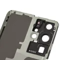 Back Cover Glass With Camera Lens For Samsung Galaxy S21 Ultra (No Logo) (Aftermarket Plus) (Phantom Black)
