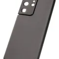 Back Cover Glass With Camera Lens For Samsung Galaxy S21 Ultra (No Logo) (Aftermarket Plus) (Phantom Black)