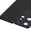 Back Cover Glass With Camera Lens For Samsung Galaxy S21 Ultra (No Logo) (Aftermarket Plus) (Phantom Black)