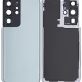 Back Cover Glass With Camera Lens For Samsung Galaxy S21 Ultra (No Logo) (Aftermarket Plus) (Phantom Titanium)