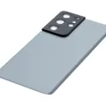 Back Cover Glass With Camera Lens For Samsung Galaxy S21 Ultra (No Logo) (Aftermarket Plus) (Phantom Titanium)