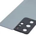 Back Cover Glass With Camera Lens For Samsung Galaxy S21 Ultra (No Logo) (Aftermarket Plus) (Phantom Titanium)